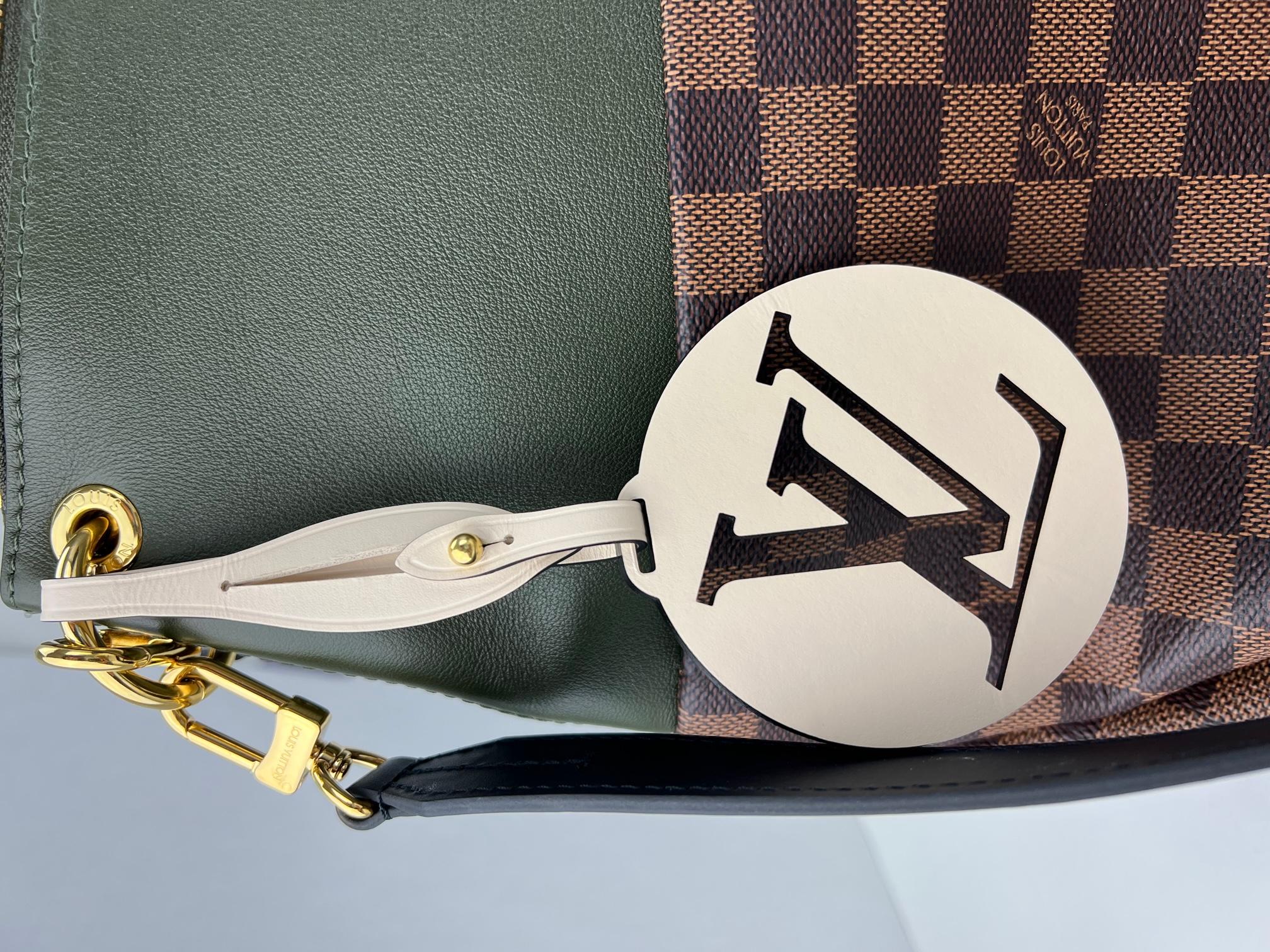 Louis Vuitton Handbag Maida Damier Ebene Canvas Khaki Leather Hand Shoulder Bag 3