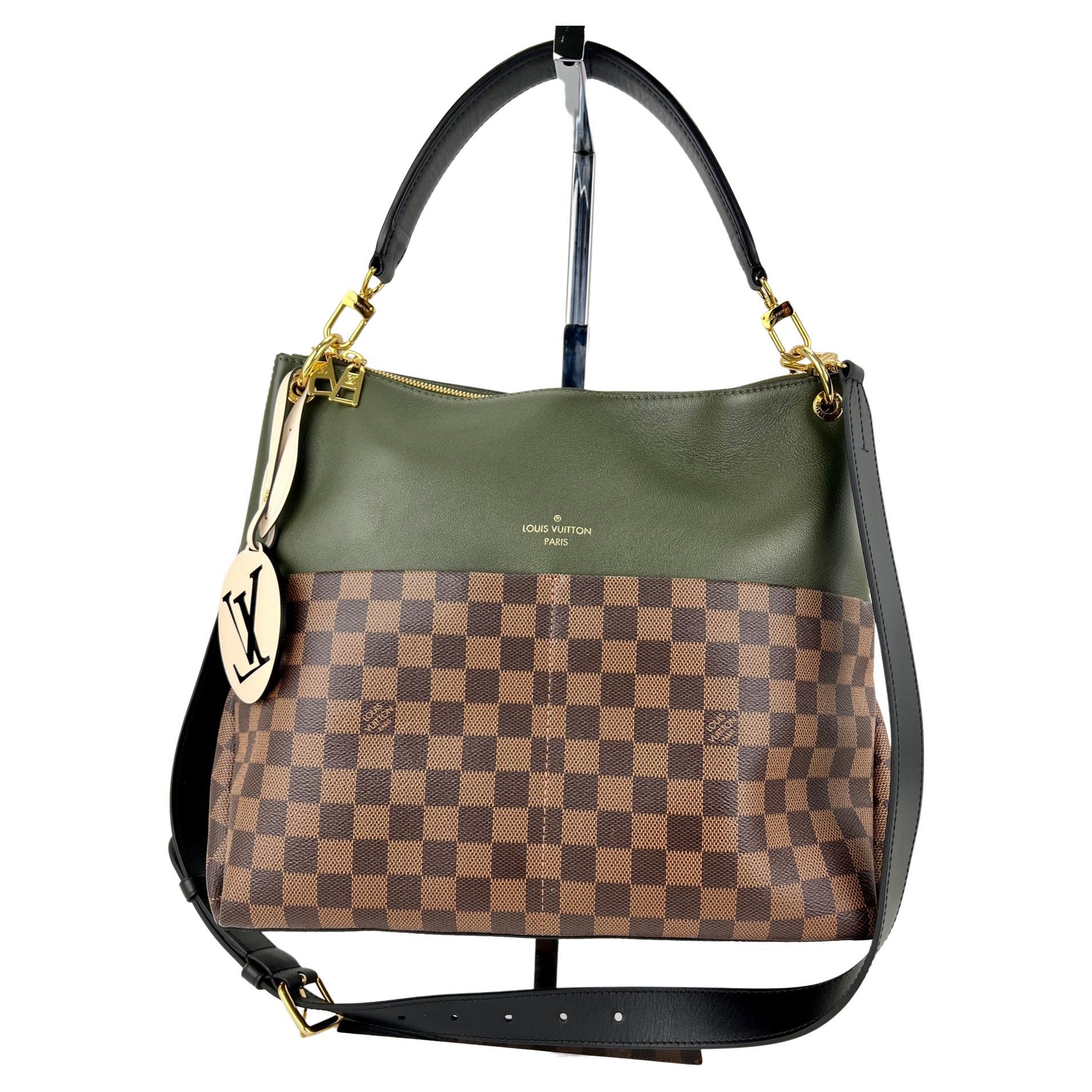 Louis Vuitton Handbag Maida Damier Ebene Canvas Khaki Leather Hand