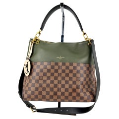 Louis Vuitton Handbag Maida Damier Ebene Canvas Khaki Leather Hand