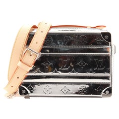 LOUIS VUITTON Silver Mirror Monogram Vinyl and Vachetta Leather Cotteville  40 at 1stDibs