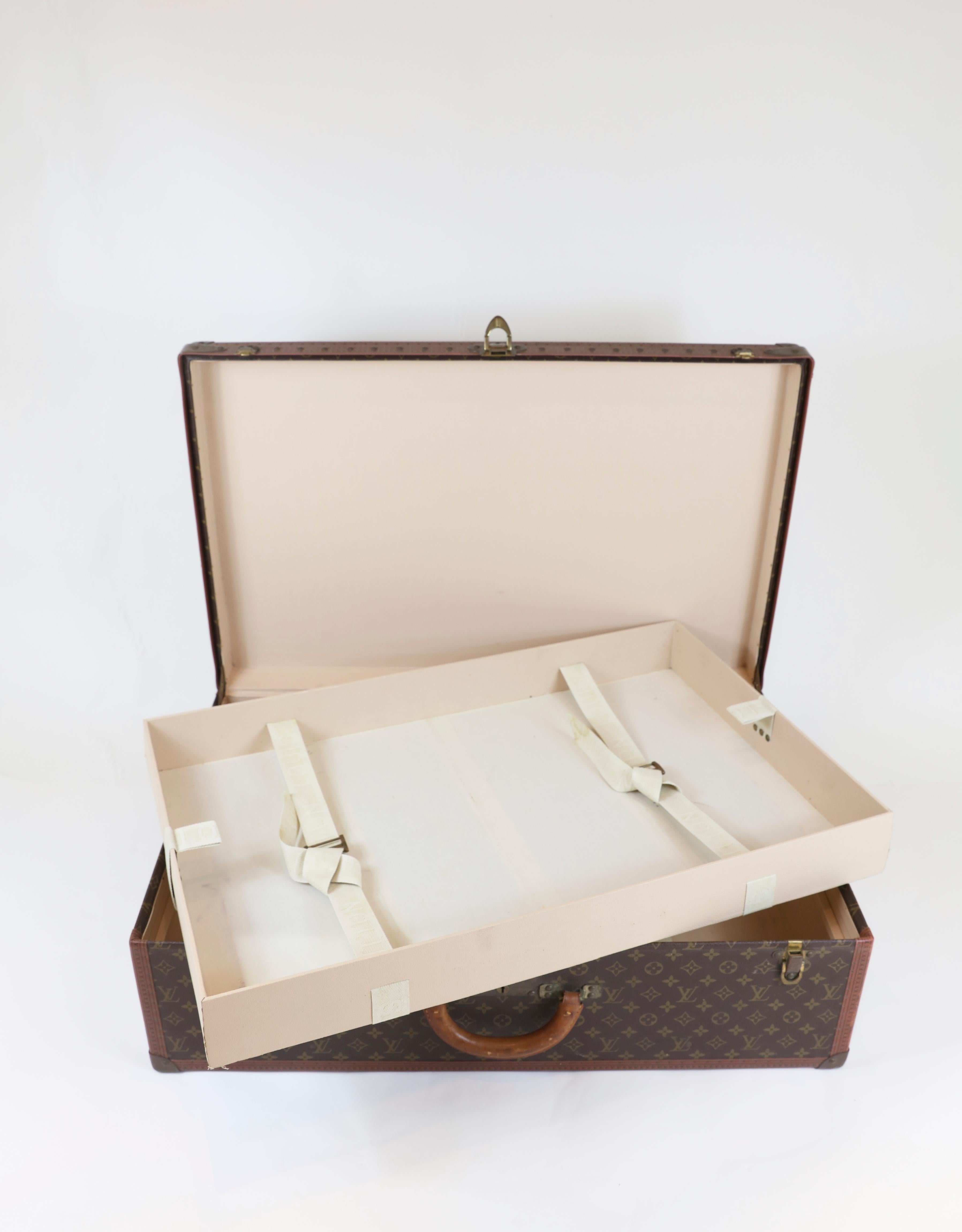 Gray Louis Vuitton Hard Case Alzer 80 Anglais Luggage