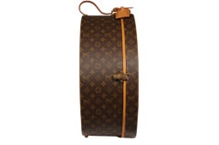 Louis Vuitton Hat Box Boite 50 Chapeau LV Logo Monogram Travel Trunk Brown Tan