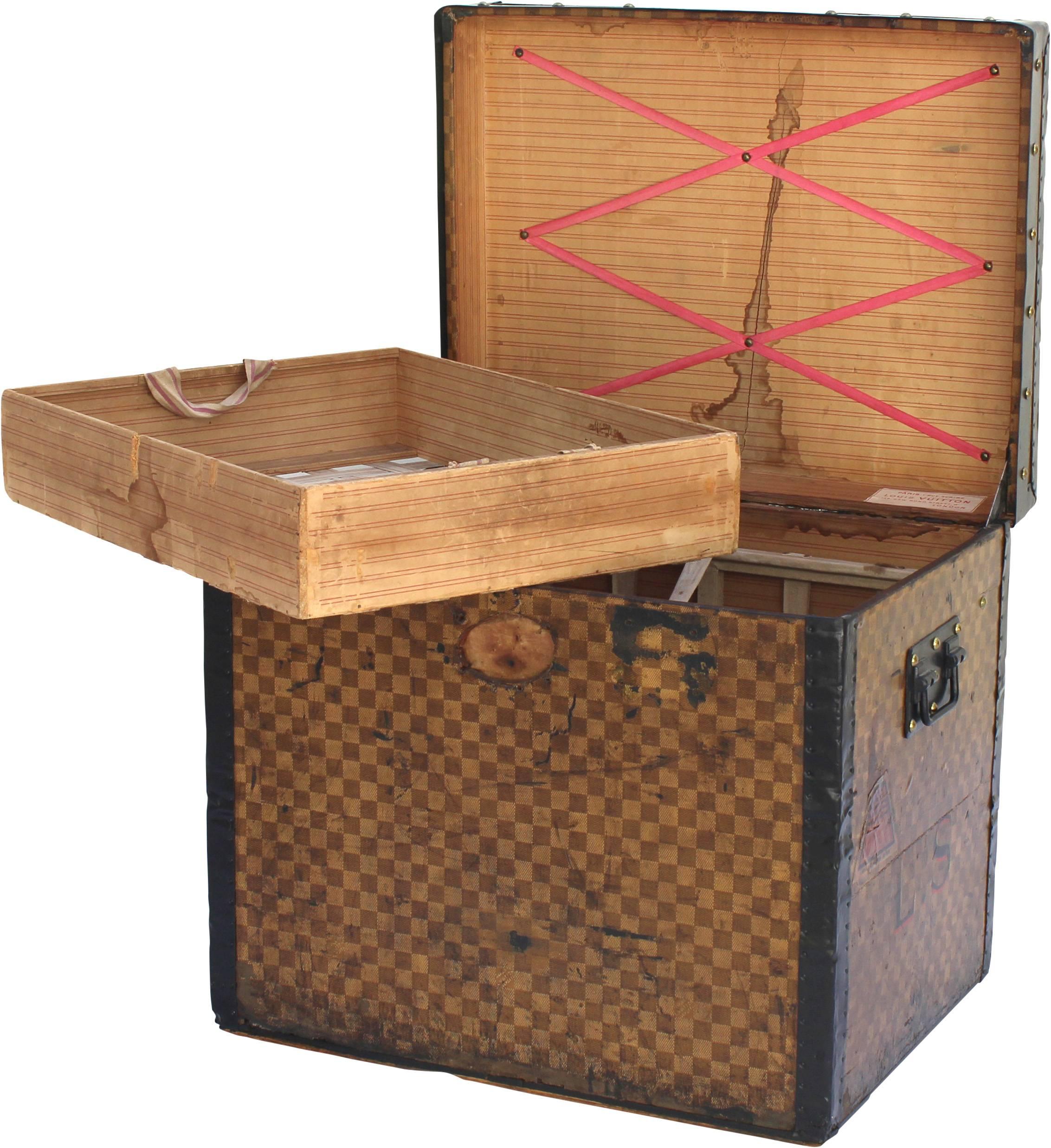 French Louis Vuitton Hat Trunk with LS Initials For Sale