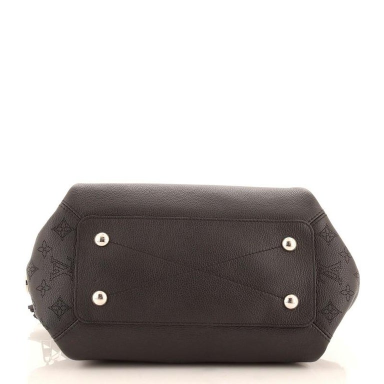 Louis Vuitton Mahina Haumea Two Tone Brown Pebble Leather Handbag