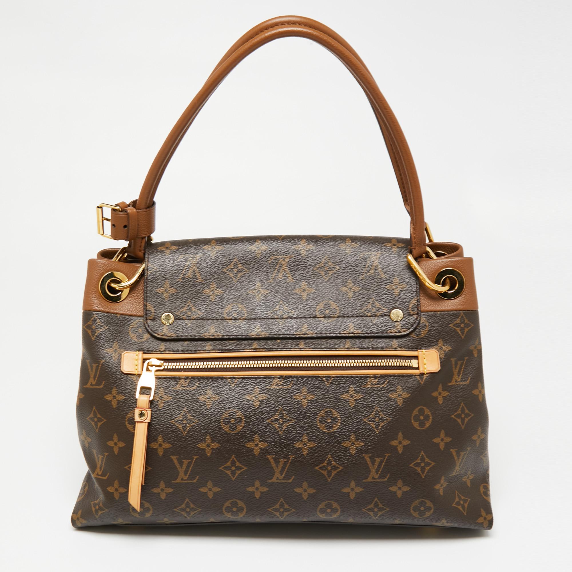 This Louis Vuitton creation has been beautifully crafted from their signature Monogram canvas and styled with a flap that has a signature lock. The insides are lined with Alcantara and sized to hold all your essentials. Lastly, the bag is equipped