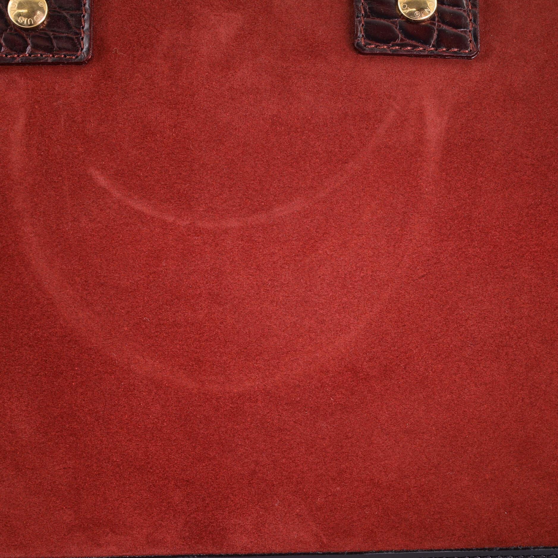 Louis Vuitton Havane Stamped Trunk Bowler Bag Suede GM 3