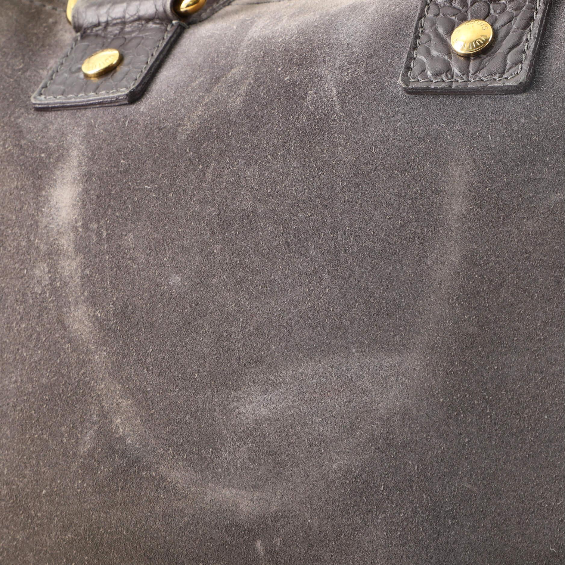 Louis Vuitton Havane Stamped Trunk Bowler Bag Suede PM 3