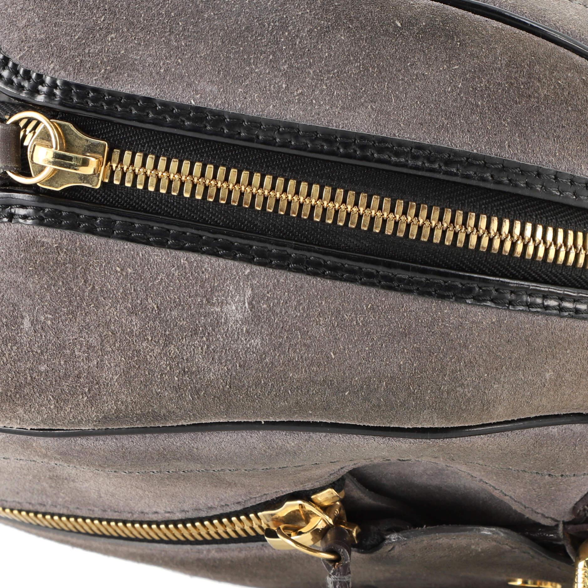 Louis Vuitton Havane Stamped Trunk Bowler Bag Suede PM 4
