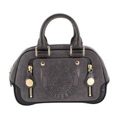 Louis Vuitton Havane Stamped Trunk Bowler Bag Suede PM