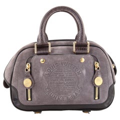 Louis Vuitton Havane Stamped Trunk Bowler Bag Suede PM