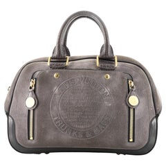 Louis Vuitton Havane Stamped Trunk Bowler Bag Suede PM