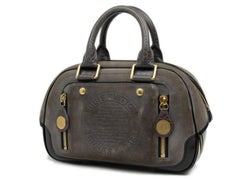 Louis Vuitton Havane Stamped Trunk Bowler Pm 224705 Gray Suede Leather Satchel