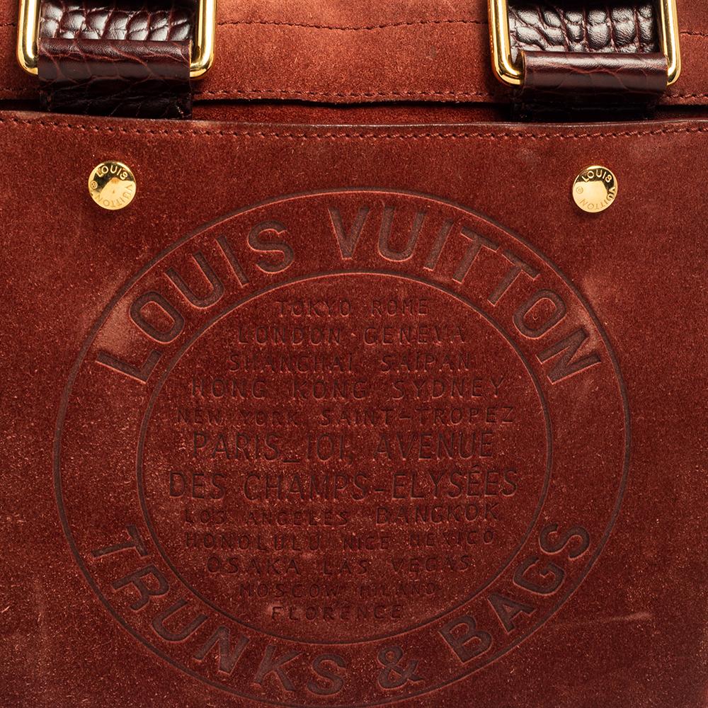 Louis Vuitton Havane Suede Limited Edition Stamped Trunk GM Tasche 2