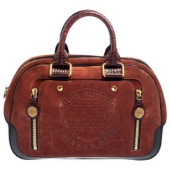 Louis Vuitton Havane Suede Limited Edition Stamped Trunk GM Bag