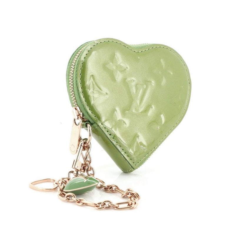Louis Vuitton Monogram Vernis Heart Coin Purse - Green Keychains