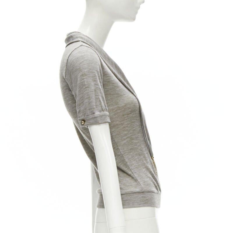 LOUIS VUITTON jersey LVOE gris brezo con detalle de borla y cuello de bufanda  S en Excelente estado para la venta en Hong Kong, NT