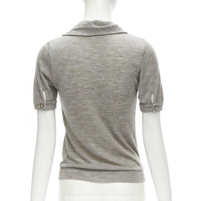 De las mujeres LOUIS VUITTON jersey LVOE gris brezo con detalle de borla y cuello de bufanda  S en venta
