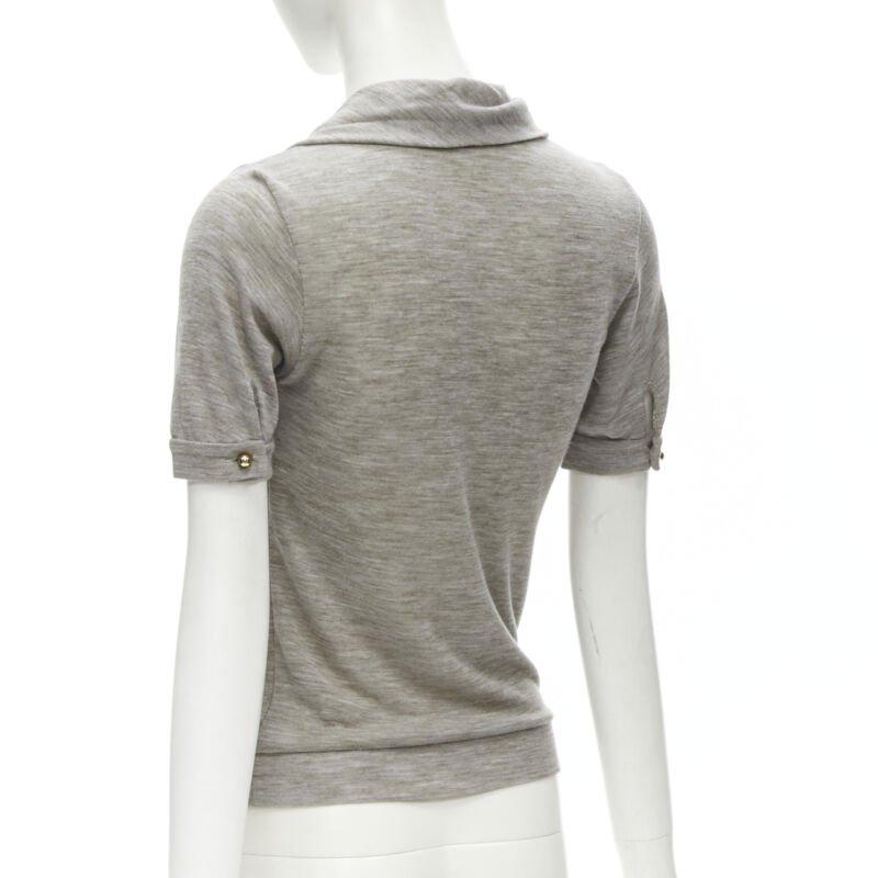 LOUIS VUITTON jersey LVOE gris brezo con detalle de borla y cuello de bufanda  S en venta 1