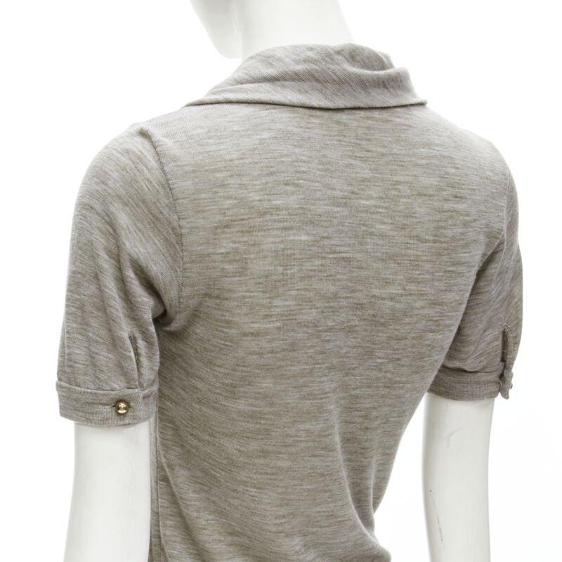 LOUIS VUITTON jersey LVOE gris brezo con detalle de borla y cuello de bufanda  S en venta 4