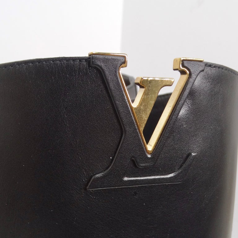 Botas de montar Louis Vuitton Heritage de piel negra en venta en