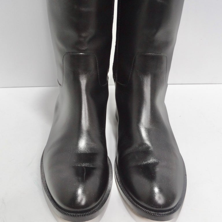 Louis Vuitton Heritage Black Leather Riding Boots For Sale at 1stDibs