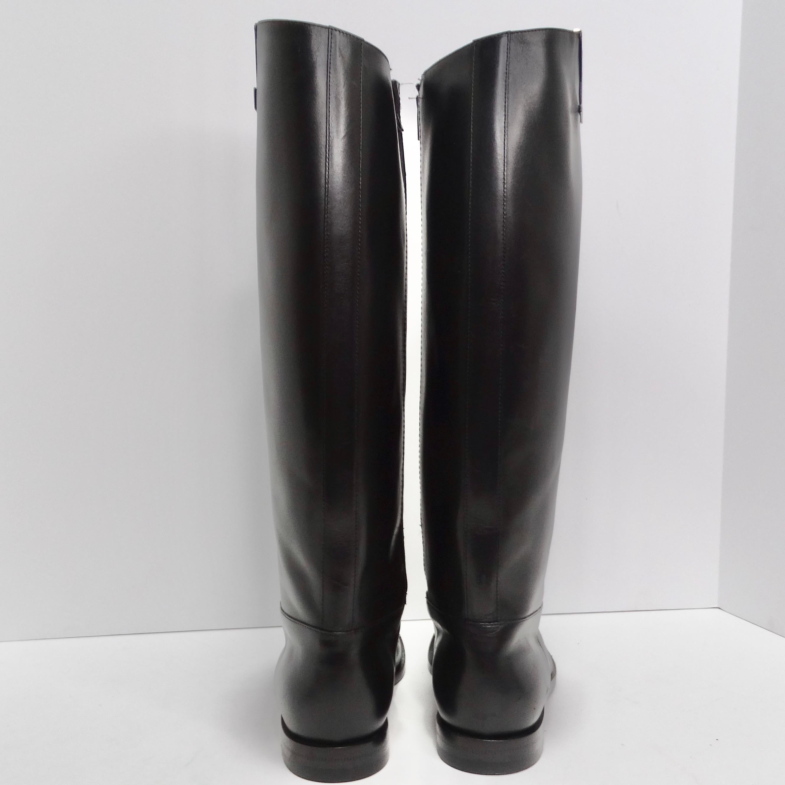  Louis Vuitton Heritage Black Leather Riding Boots For Sale 4