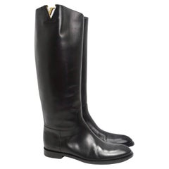 Used  Louis Vuitton Heritage Black Leather Riding Boots