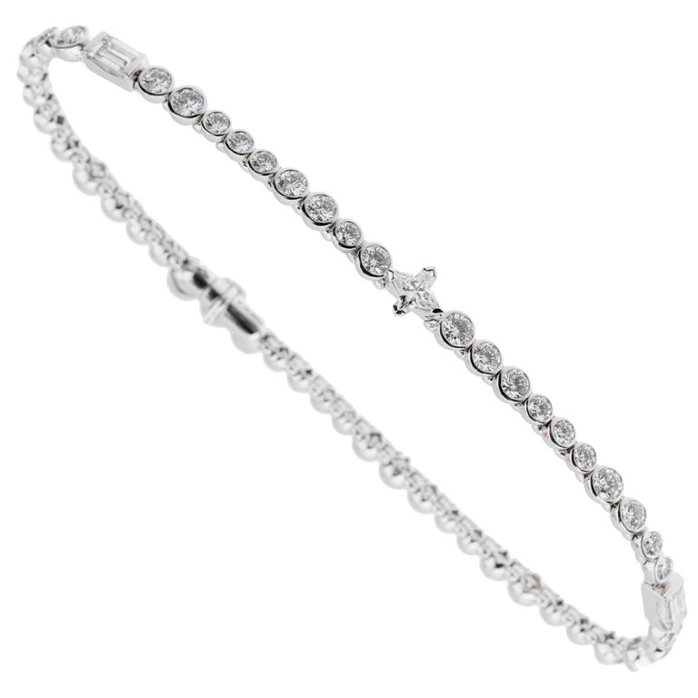 Louis Vuitton High Jewelry Diamond White Gold Tennis Bracelet For