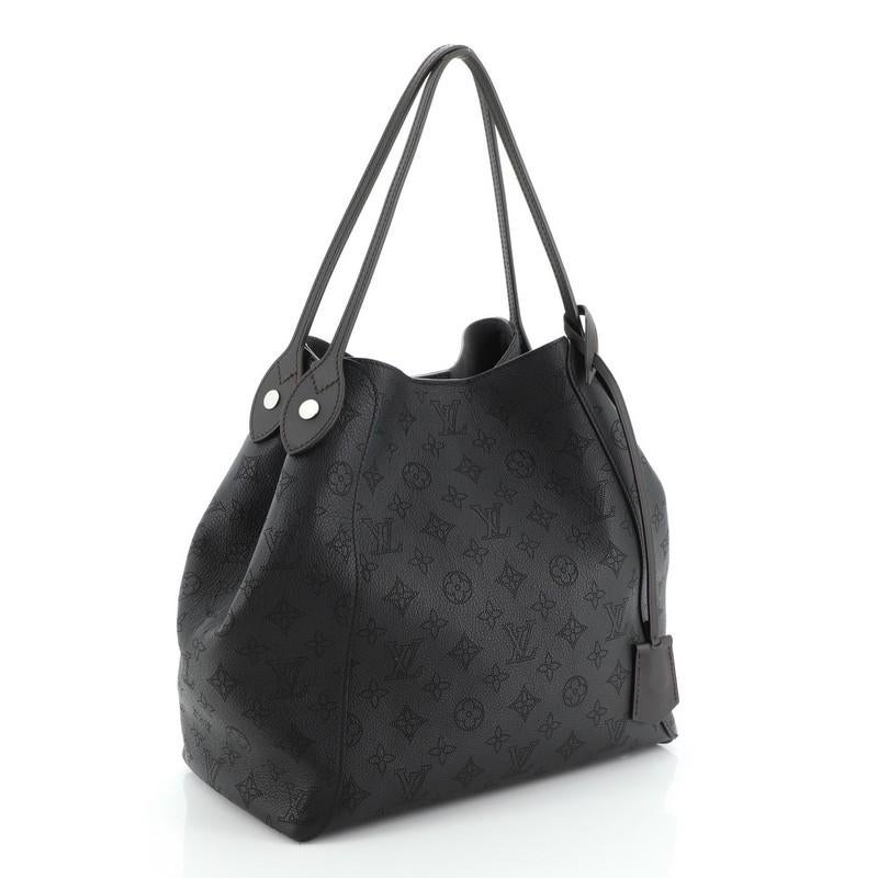 Black Louis Vuitton Hina Handbag Mahina Leather MM