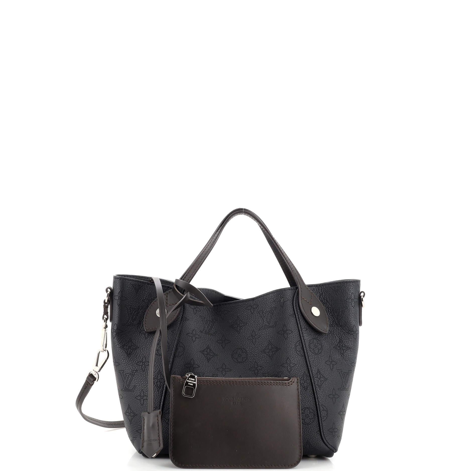 Louis Vuitton Hina MM Noir Mahina Leather Bag, Luxury, Bags