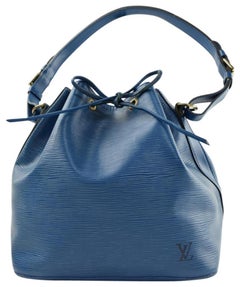 Louis Vuitton Hobo Epi Petit Noe 370322 Blue Leather Shoulder Bag Vintage Louis Vuitton Hobo Epi Petit Noe 370322 Blue Leather Shoulder Bag