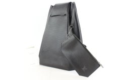 Louis Vuitton Hobo Noir Sac A Dos with Pouch 19lz1129 Black Leather Backpack