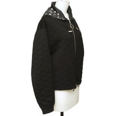 LOUIS VUITTON Hoodie Jacket Zip Coat Cardigan Zipper Silver HW Leather XS $2650