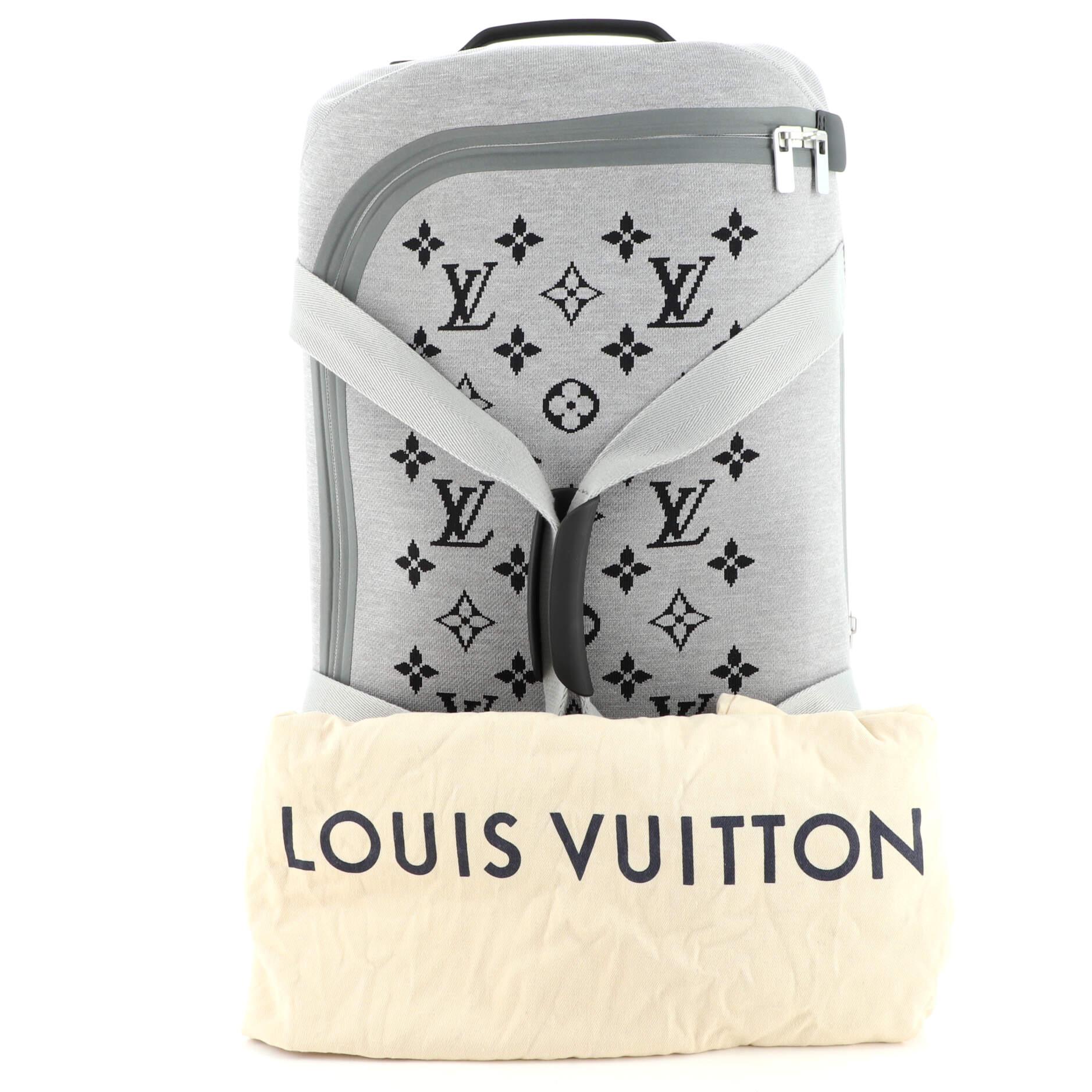 Louis Vuitton Grey Jacquard Knit Monogram Soft Horizon 55 Luggage Louis  Vuitton