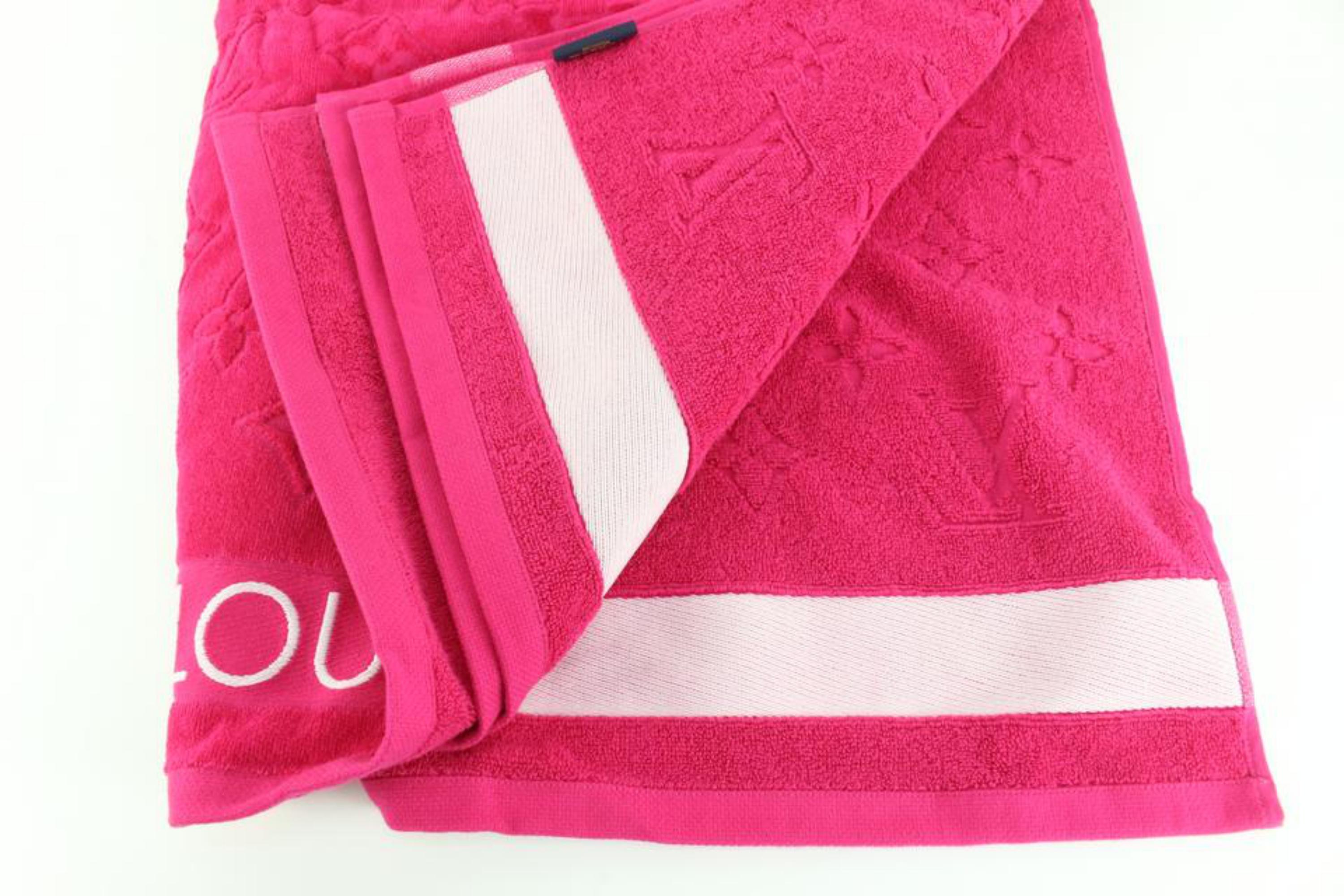 LOUIS VUITTON Towel bucket Beach towel towel cotton Pink x Orange