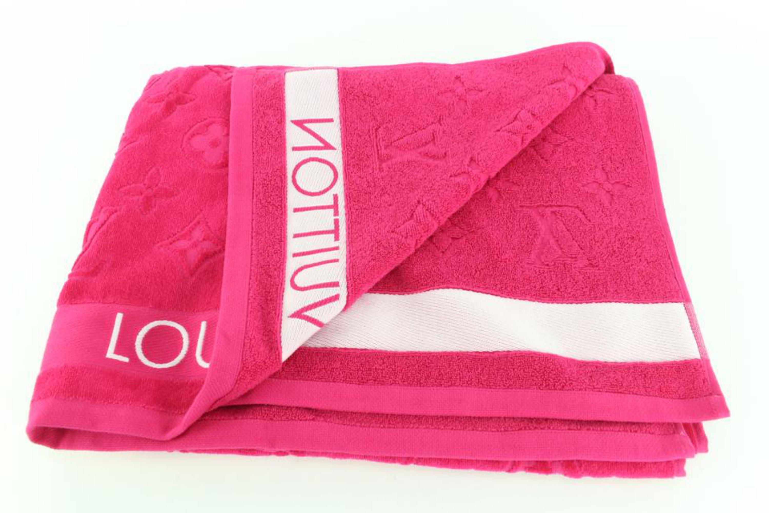 Louis Vuitton Hot Pink Fuchsia LVacation Monogramm Strandhandtuch 56LK55S für Damen oder Herren