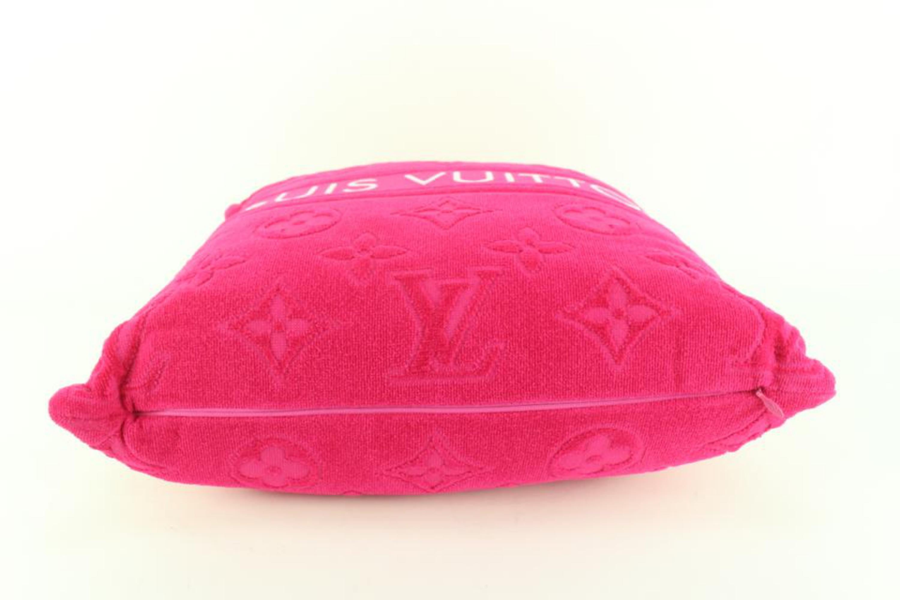 Louis Vuitton Hot Pink LVacation Fuchsia Monogram Beach Pillow 57lz55s 1