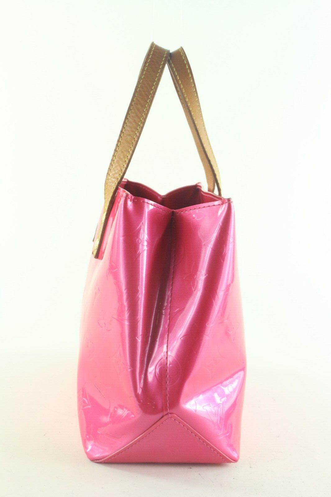 Louis Vuitton Hot Pink Monogram Vernis Rose Pop Reade Tote PM 5LK727K In Fair Condition In Dix hills, NY