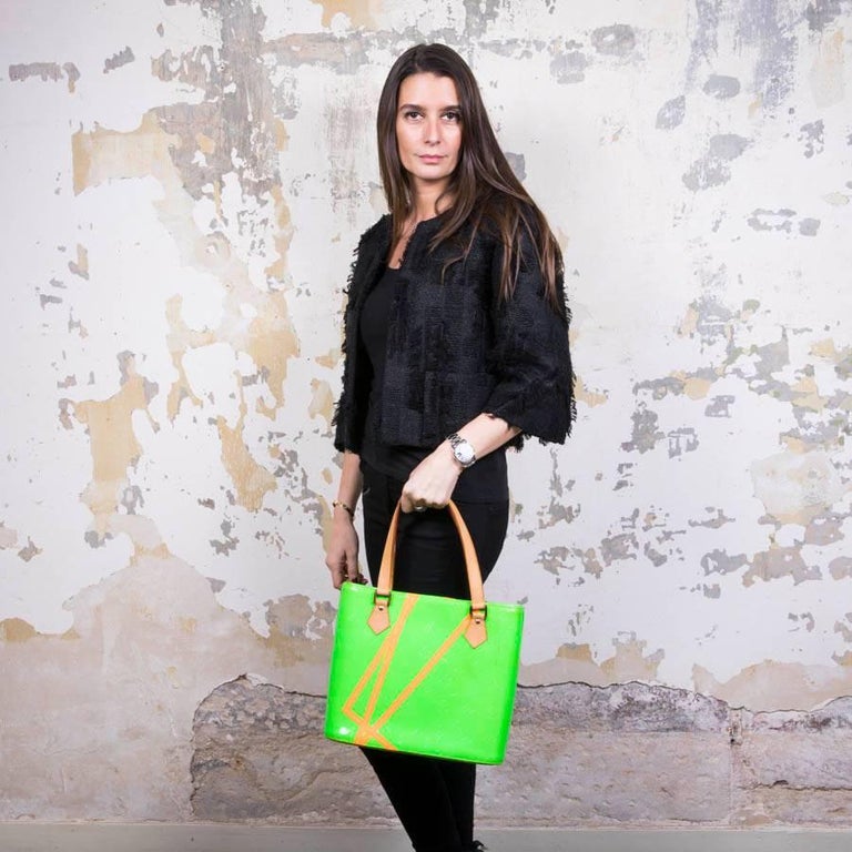 LOUIS VUITTON 'Houston' Bag in Fluo Green Monogram Patent Leather For ...