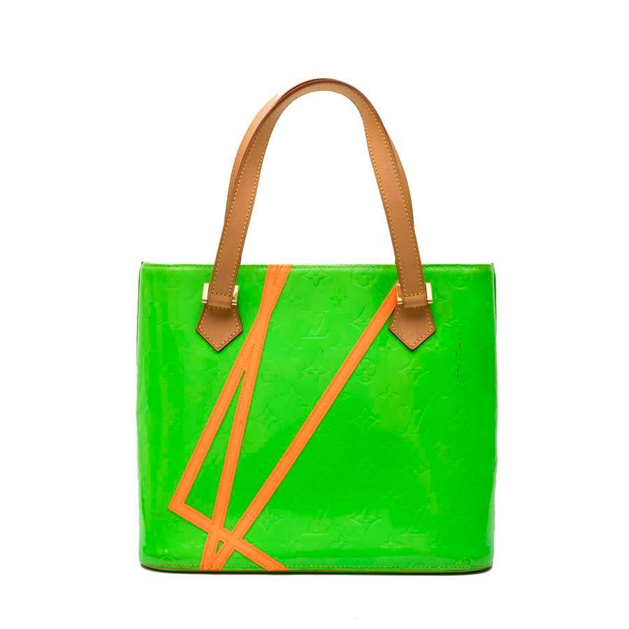 green monogram bag