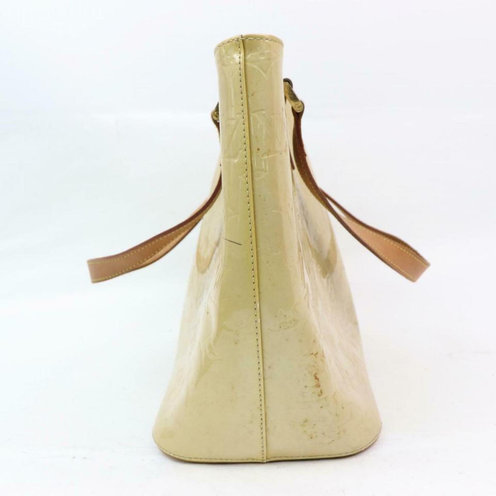 Louis Vuitton Houston Monogram Vernis 870262 Beige Patent Leather Tote For Sale 4