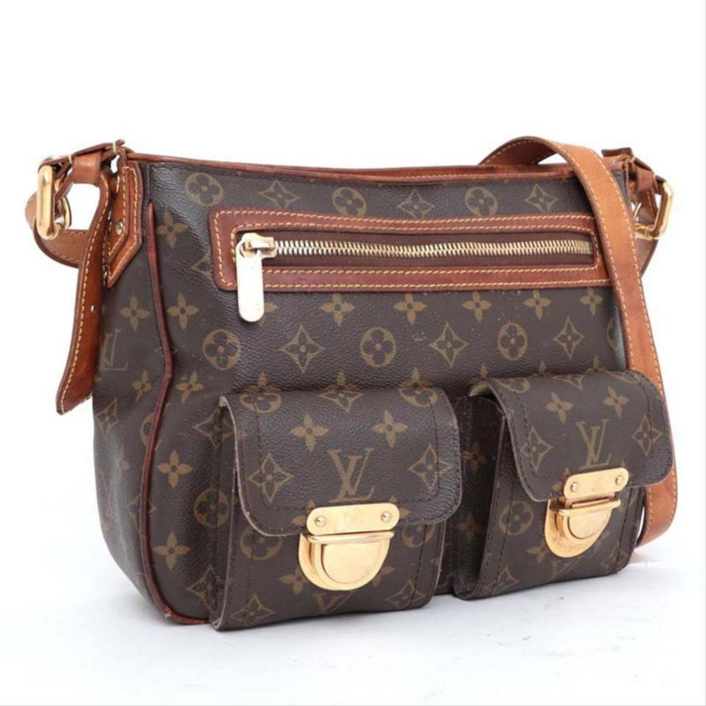 Louis Vuitton Hoxton Monogram Gm 230432 Brown Coated Canvas Messenger Bag For Sale 7