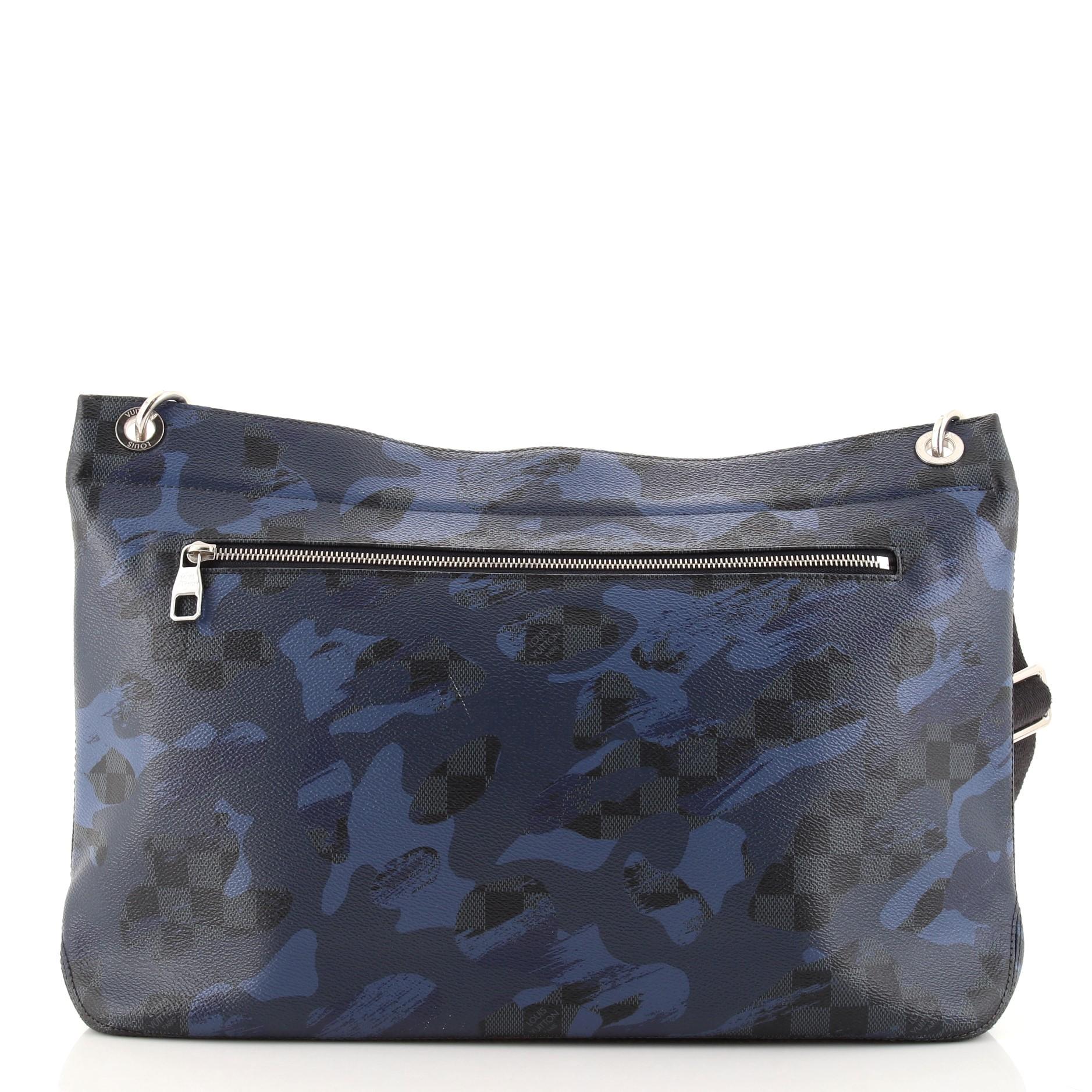 Black Louis Vuitton Hunter Handbag Limited Edition Camouflage Damier Cobalt