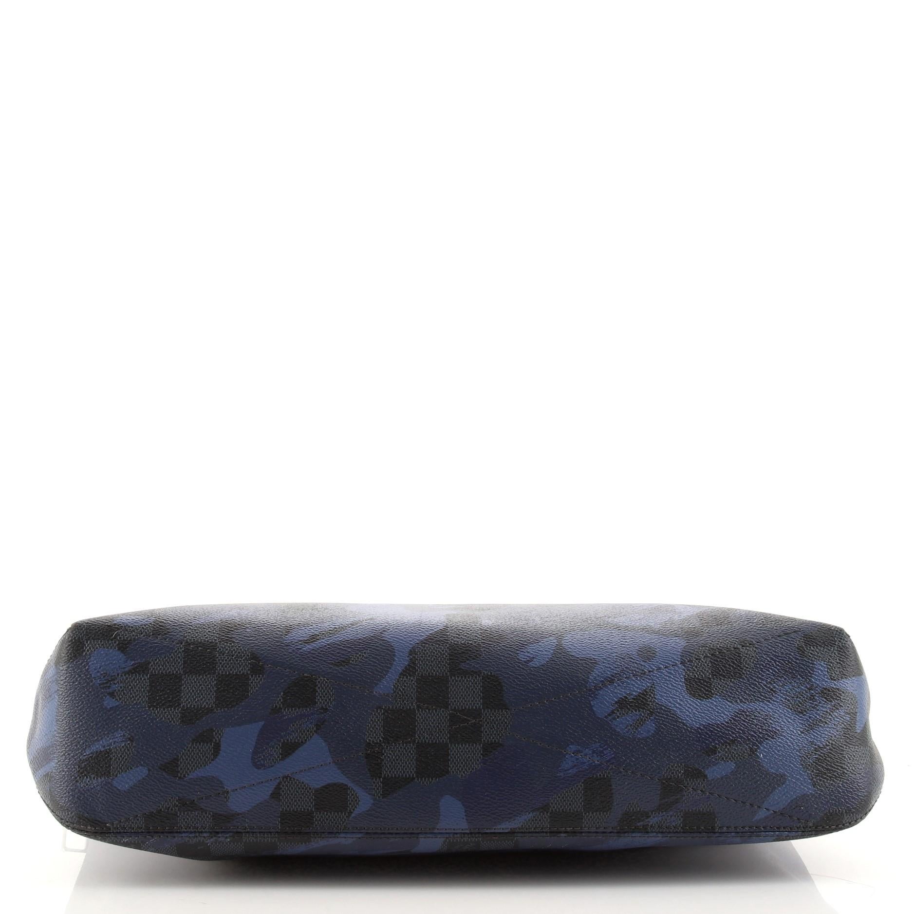 Louis Vuitton Hunter Handbag Limited Edition Camouflage Damier Cobalt In Good Condition In NY, NY