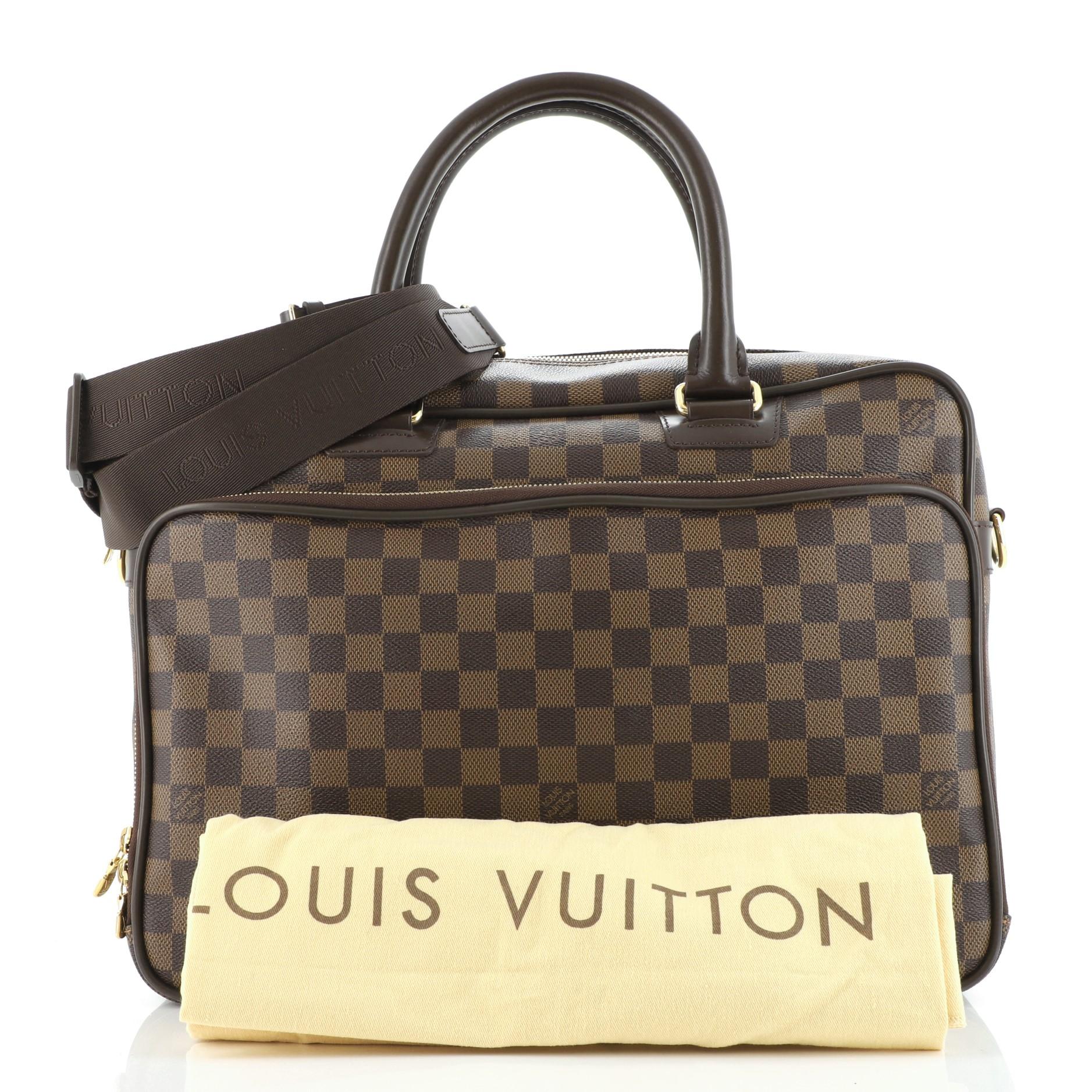 Louis Vuitton Icare Damier Ebene Briefcase Bag Brown