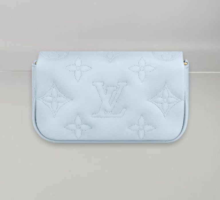 Louis Vuitton Wallet On Strap Bubblegram Blue Glacier in Calfskin