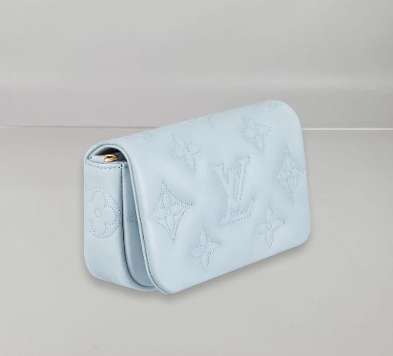 Louis Vuitton Ice Blue Bubblegram Wallet On Strap at 1stDibs
