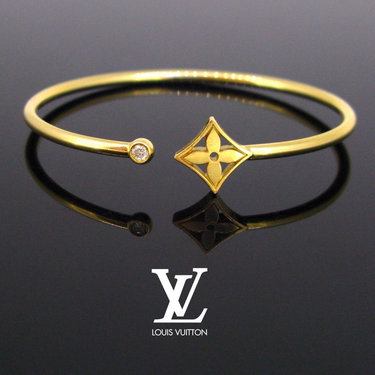 Louis Vuitton Idylle Blossom Twist Bracelet, Yellow Gold and Diamonds Gold. Size L