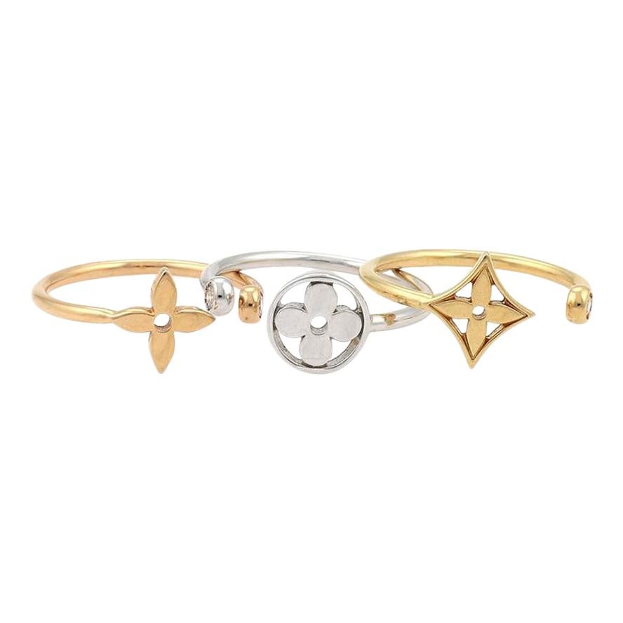 Louis Vuitton Idylle Blossom Paved Ring, 3 Golds and Diamonds Gold. Size 54