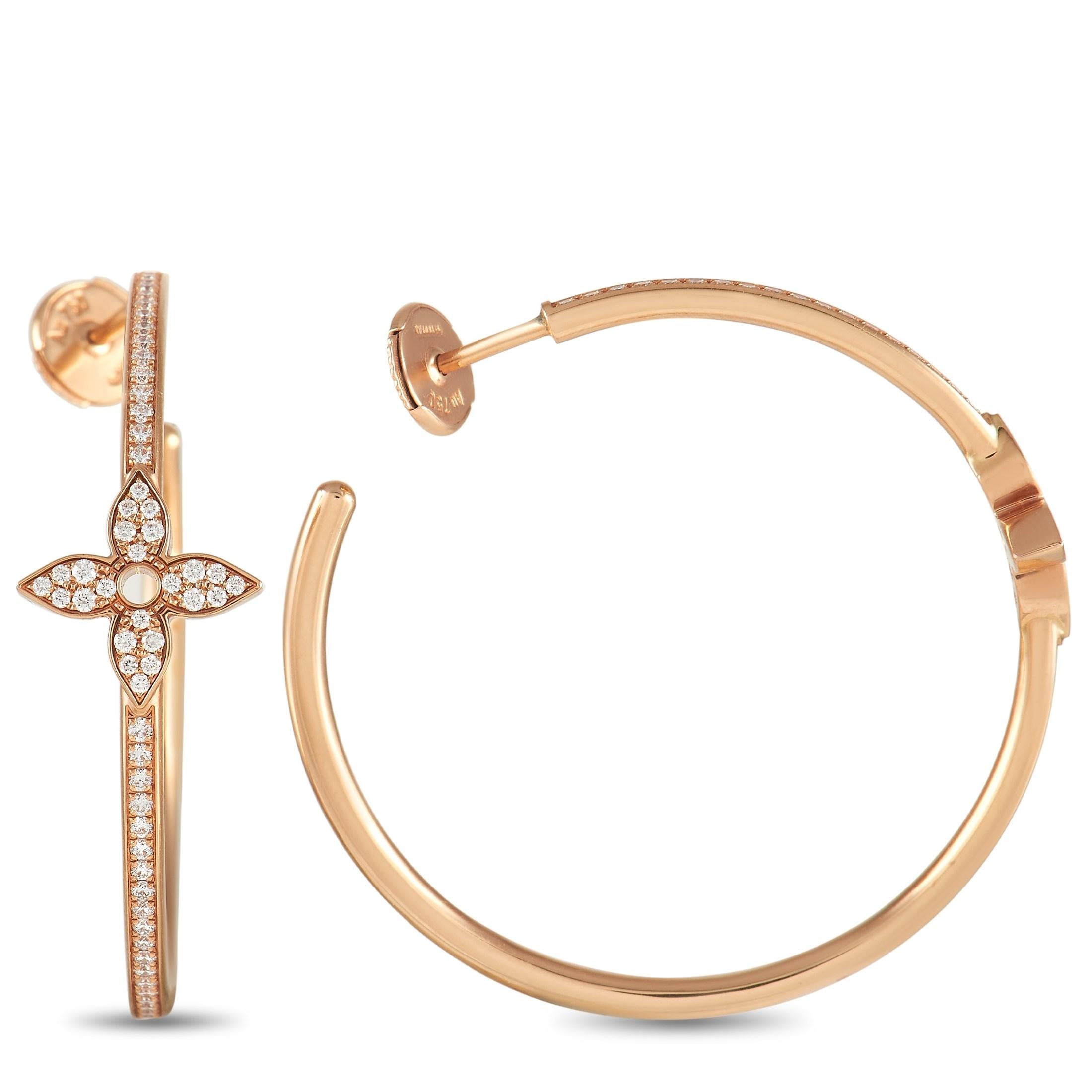 Louis Vuitton 18K Diamond Idylle Blossom Small Hoop Earring - 18K Rose Gold  Hoop, Earrings - LOU435379